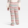 Women's "Let it Snow" Fair Isle Microfleece Holiday Matching Family Pajama Pants - Wondershop™ Cream - 2 of 4