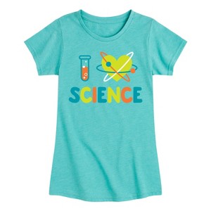 Girls' - Instant Message - I Love Science Fitted Short Sleeve Graphic T-Shirt - 1 of 4