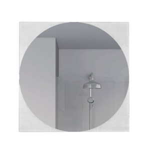GlasFlength Decorative Wall Mirrors Wall Art Round Mirror Vanity Mirror Accent Mirror Metal Frame Mirror for Living Room, Clear, 23.6"*0.7"*23.6" - 1 of 4
