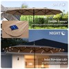 Garden Parasol 14.4 ft. Double-Sided Sun Umbrella with Base, Patio Parasol with LED Solar Lights - 4 of 4