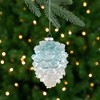 Northlight Icy Pine Cone Glass Christmas Ornament - 4.75" - Blue and White - image 2 of 4