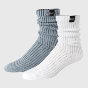 Hanes Originals Premium Men's SuperSoft Slouch Crew Socks 2pk - 6-12 - 1 of 4