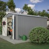 Backyard Storage Shed, 10x10 FT Storage Shed, Storage Storage with Lockable Doors and Updated Frame Structure, Large Metal Shed-Coolbibila - 3 of 4