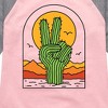 Girls' - Instant Message - Cactus Peace Sign Shirt Tail Raglan Graphic T-shirt - 2 of 4