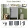 KWPZQEB 20" Bathroom Vanity with Ceramic Sink, Modern Freestanding Vanity with Doors & Shelf, Floor Storage Cupboard with Racks for Small Spaces - 4 of 4