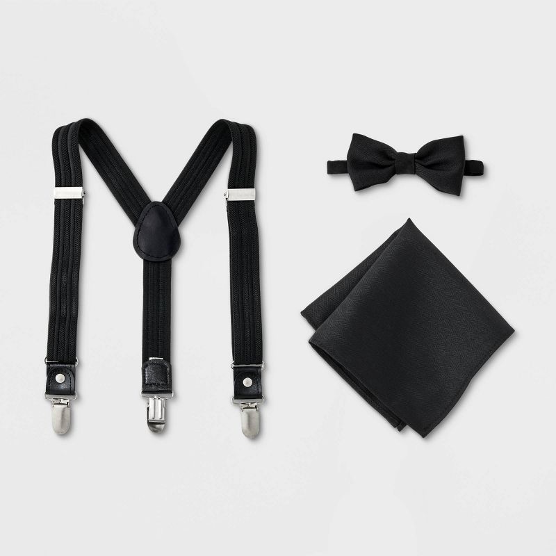 Boys&#39; 3pk Suspender Set - Cat &#38; Jack&#8482; - Black, 1 of 2