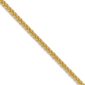 Black Bow Jewelry 2.6mm, 14k Yellow Gold, Hollow Wheat Chain Necklace - 1 of 4