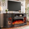70" Bevel Farmhouse TV Stand with 36" 3-Sided Glass Fireplace - 2 of 4