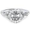 Pompeii3 3/8ct Vintage Halo Diamond Engagement Setting 14k White Gold Semi Mount - 2 of 4