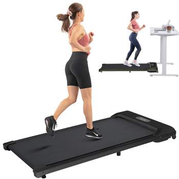 Soozier Walking Treadmill, Walking Pad Machine With Led Monitor And Remote  Control For Home Gym, White : Target