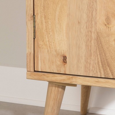 Scandinavian Natural Wood Buffet with Wine Glass & Bottle Storage