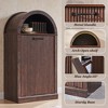 Modern Tilt-Out Trash Can Cabinet Set of 2, Arched 20 Gallon Trash Can with Fluted Door & Open Shlef, Hidden Garbage Can for Kitchen - 4 of 4