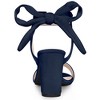 Allegra K Women's Back to College Faux Suede Open Toe Ankle Tie Back Chunky Heel Sandals - 3 of 4
