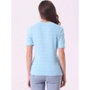 Allegra K Women's Casual Round Neck Basic Textured Summer T-Shirt - 3 of 4