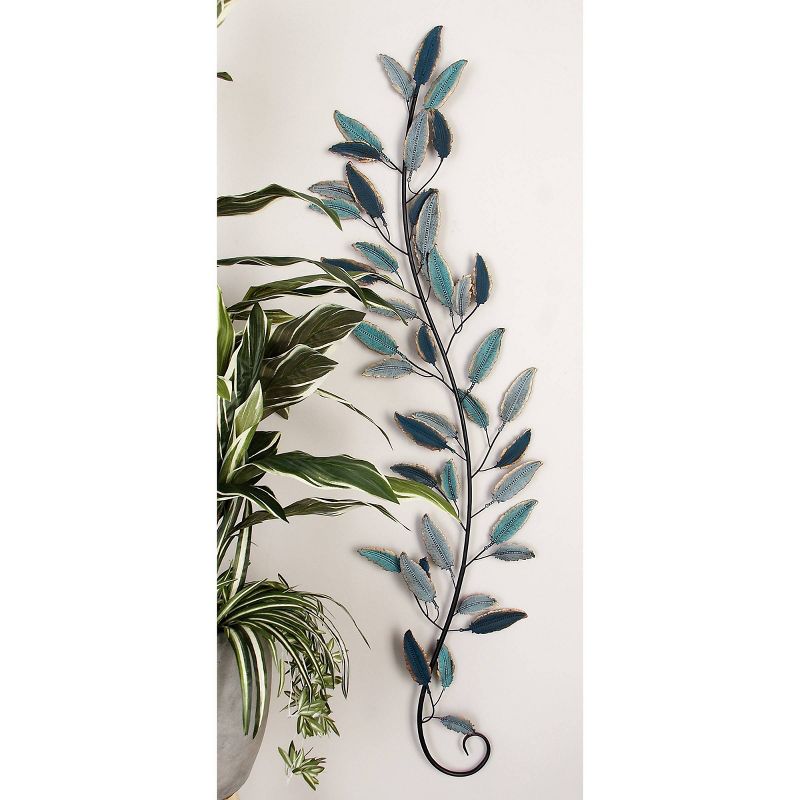 Metal Leaf Wall Decor Set of 2 Turquoise - Olivia &#38; May, 2 of 5
