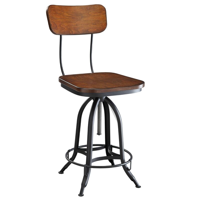 Mason Adjustable Counter Height Barstool Chestnut/Black - Carolina Chair &#38; Table, 3 of 5