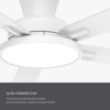 TALOYA T5 52 in. Flush Mounted Ceiling Fan with Light, Ultra Silent Ceiling Fan with 3 CCT Light, Reversible Blades and DC Motor White - 4 of 4