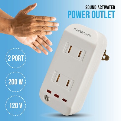 Digital Energy® 2-AC Outlet Power Hands Polarized Clapping Wall Tap, DSS5-1047 in White