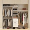 Vynxaria 96-Inch Closet System - 8FT Walk-In Organizer with 3 Adjustable Shelves, 3 Expandable Hanger Rods & 3 Drawers, White Finish - 2 of 4