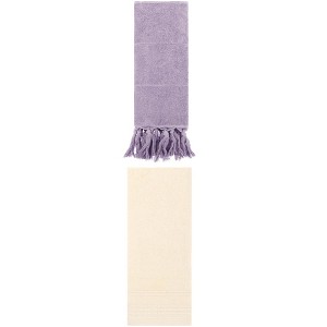 REGALWOVEN 2 Packs Striped and Tassels Hand Towels for Bathroom 14" x 30" - 1 of 4