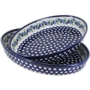 Blue Rose Polish Pottery 1600 Zaklady Oval Baker Set - 1 of 1