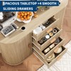 47" Sideboard Buffet Cabinet with Storage, Fluted Coffee Bar Cabinet with 4 Drawers and 2 Arched Sliding Doors, Modern Wood Storage Buffet Table - 4 of 4