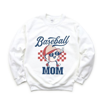 Simply Sage Market Women's Graphic Sweatshirt Baseball Mom Checkered