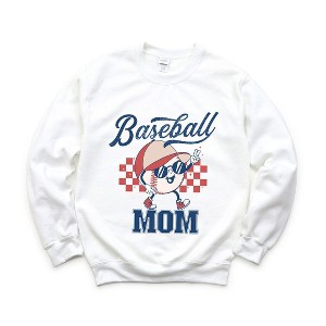Simply Sage Market Women's Graphic Sweatshirt Baseball Mom Checkered - 1 of 4