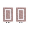 Hotel Bath Rug 100% Premium Cotton Tufted Weave Two Tone Reversible 2 Piece Bathroom Rug Set, Super Soft & Water Absorbent, Machine Washable Bathmat - 2 of 4