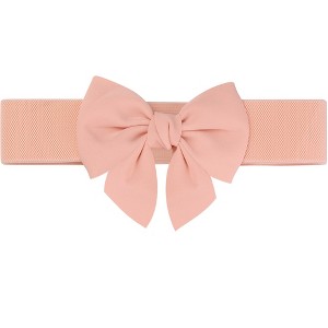 INSPIRE CHIC Women's Dress Elastic Versatile Wide Bow Tie Belt 1 Pc - 1 of 4