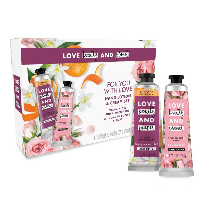 Love Beauty and Planet Vitamin C and Juicy Mandarin, Murumuru Butter and Rose Hand Lotion and Cream Set - 1oz/2ct, 3 of 4