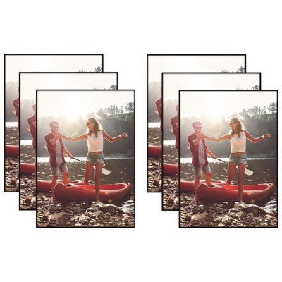 Americanflat Front Loading Picture Frame Set - Perfect for Photos and Wall Decor - Black - 6 Pack