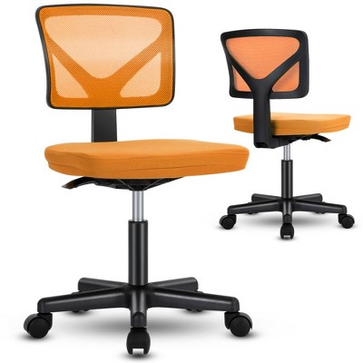 ALEXOUN Mesh Rolling Work Swivel Computer Chair,Ergonomic Low-Back with Wheels,Armless Comfortable Seat Lumbar Support for Home,Bedroom,Study