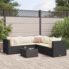 vidaXL Patio Lounge Set Black PE rattan, powder-coated steel, tempered glass - 2 of 4
