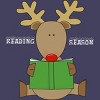 Women's Design By Humans Christmas Reading Reindeer Shirt By Galvanized Racerback Tank Top - 2 of 3