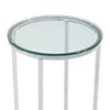 Set of 2 Vivian Glam X Leg Round Side Tables Glass/Chrome - Saracina Home: Geometric Accent Table Duo - 4 of 4