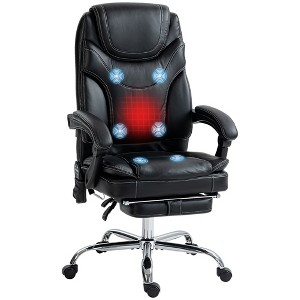 Vinsetto Vibration Massage Office Chair with Heat, Adjustable Height, High Back, Footrest, PU Leather Comfy Computer Desk Chair - 1 of 4