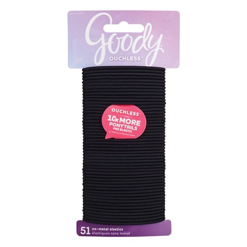 Goody Ouchless Elastic Hair Ties Black 51ct Target