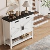 GustoWave Farmhouse Console Table with 2-Door & 2 Drawers, Console Table with Storage Shelf, Sofa Tables Buffet Sideboard, White - 3 of 4