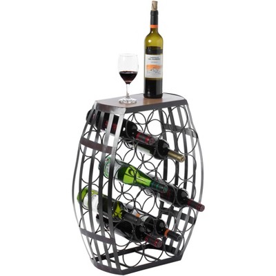 Vintiquewise Barrel Shaped 22 Bottles Decorative Table Wine Rack Storage