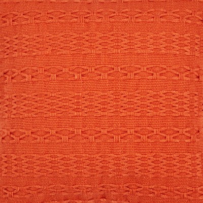Island Essentials Cross Weave 18" Square Throw Pillow in Orange