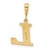 Black Bow Jewelry 14k Yellow Gold, Ashley Collection, Textured Initial L Pendant - 3 of 4