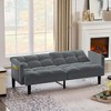 75" Velvet Convertible Folding Futon Sofa Bed with 6-Position Adjustable Backrest and Tufted Design - 2 of 4
