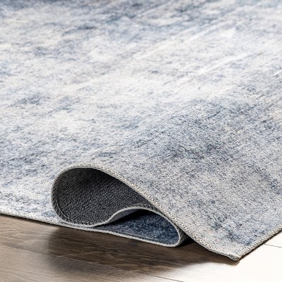 Abstract Blue Bliss 4' x 6' Synthetic Easy-Care Area Rug