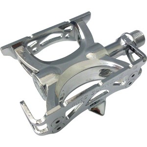 MKS Supreme NJS Track Caged Pedals 9/16" Chromoly Spindle Aluminum Body Silver - 1 of 1