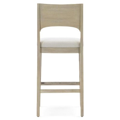 Transitional Dune Finish Adjustable White Oak Bar Stool