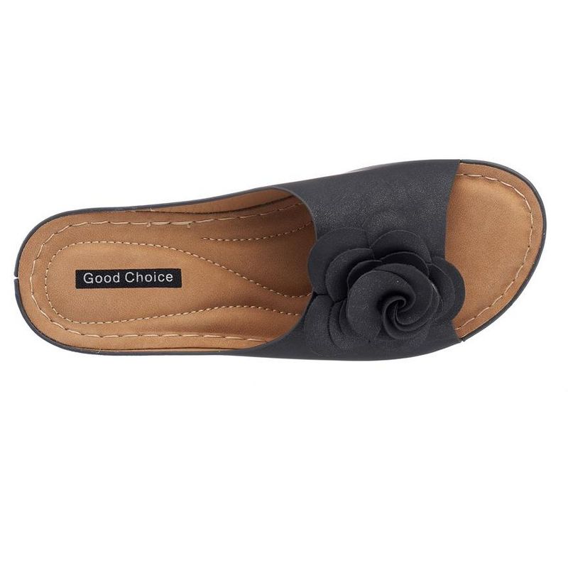 GC Shoes Tokyo Flower Comfort Slide Wedge Sandals, 4 of 7