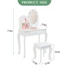 Kids Vanity Set with Touch Lighted Mirror, Pretend Play Girls Vanity Table and Chair Set with Mirror, Stool, and Wood Makeup Playset - 4 of 4