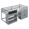 TiramisuBest Twin Size Low Loft Bed with Rolling Desk, Shelf and Drawers - White - 4 of 4