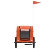 vidaXL Pet Bike Trailer Orange Oxford Fabric and Iron 53.9" x 26.8" x 28.3" - 4 of 4